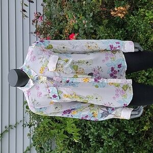 GUESS Women Dylan Floral-Print Utility Blouse, Medium NWT